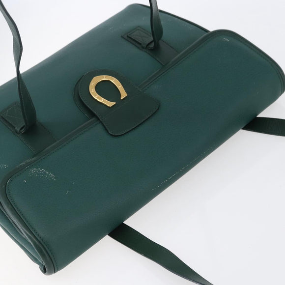 GUCCI Shoulder Bag Leather Green Gold 001 115 1199 Auth 147490