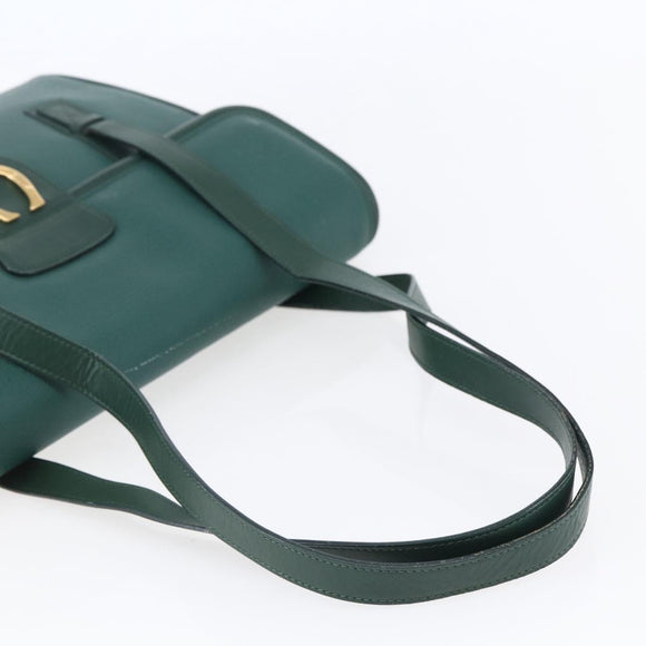 GUCCI Shoulder Bag Leather Green Gold 001 115 1199 Auth 147490