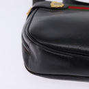 GUCCI Web Sherry Line Bag Leather Black Gold Red 001 406 0552 Auth 147492-9