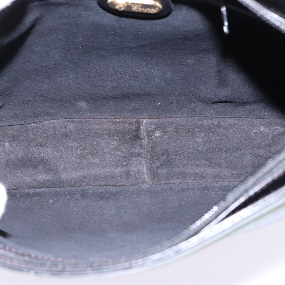 GUCCI Web Sherry Line Bag Leather Black Gold Red 001 406 0552 Auth 147492