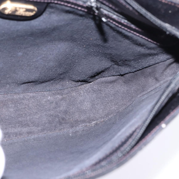 GUCCI Web Sherry Line Bag Leather Black Gold Red 001 406 0552 Auth 147492