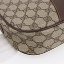 GUCCI GG Supreme Web Sherry Line Clutch Bag Beige Gold 156 01 034 Auth 147494-15