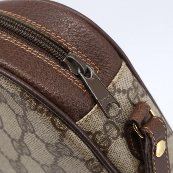 GUCCI GG Supreme Web Sherry Line Clutch Bag Beige Gold 156 01 034 Auth 147494