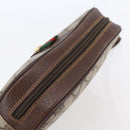 GUCCI GG Supreme Web Sherry Line Clutch Bag Beige Gold 156 01 034 Auth 147494-6