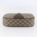 GUCCI GG Supreme Web Sherry Line Clutch Bag Beige Gold 156 01 034 Auth 147494-5