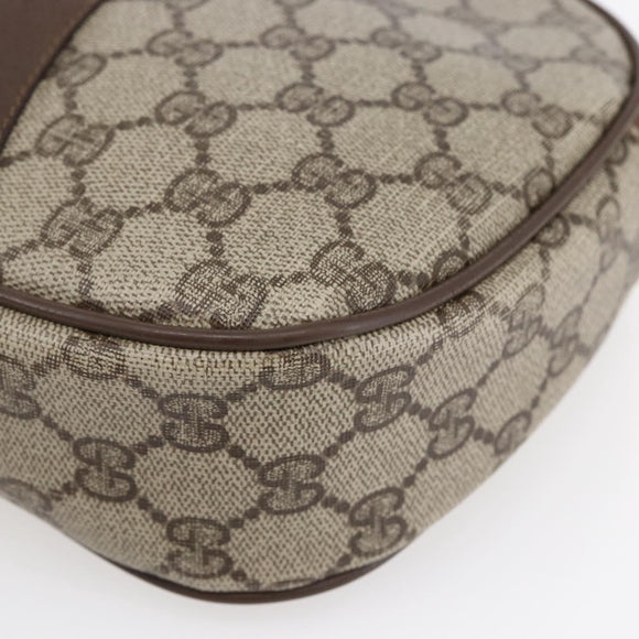 GUCCI GG Supreme Web Sherry Line Clutch Bag PVC Beige Gold 89 01 034 Auth 147495