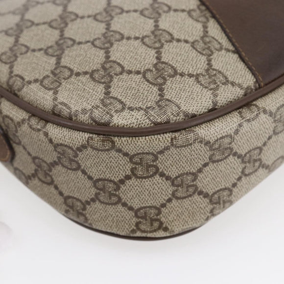 GUCCI GG Supreme Web Sherry Line Clutch Bag PVC Beige Gold 89 01 034 Auth 147495