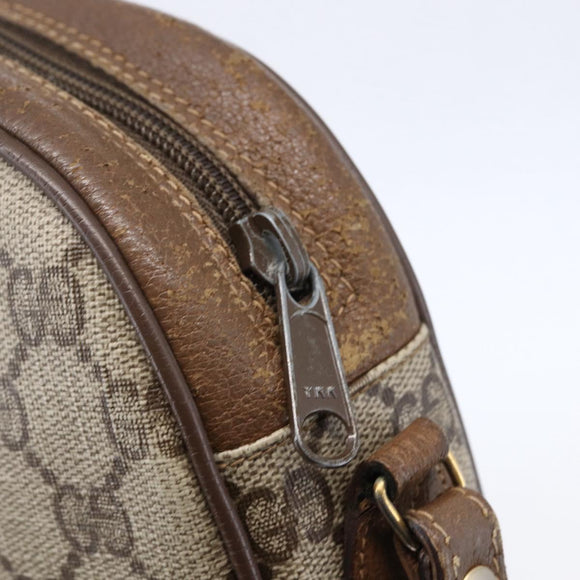 GUCCI GG Supreme Web Sherry Line Clutch Bag PVC Beige Gold 89 01 034 Auth 147495