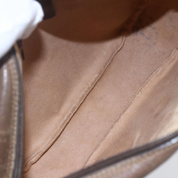 GUCCI GG Supreme Web Sherry Line Clutch Bag PVC Beige Gold 89 01 034 Auth 147495