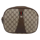GUCCI GG Supreme Web Sherry Line Clutch Bag PVC Beige Gold 89 01 034 Auth 147495-13
