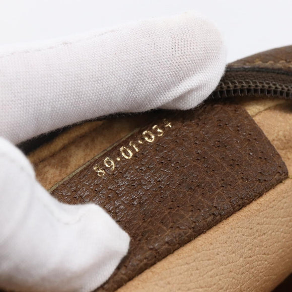 GUCCI GG Supreme Web Sherry Line Clutch Bag PVC Beige Gold 89 01 034 Auth 147495