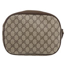 GUCCI GG Supreme Web Sherry Line Clutch Bag PVC Beige Gold 89 01 034 Auth 147495-2