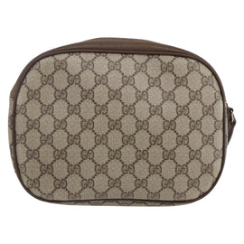 GUCCI GG Supreme Web Sherry Line Clutch Bag PVC Beige Gold 89 01 034 Auth 147495 - 0