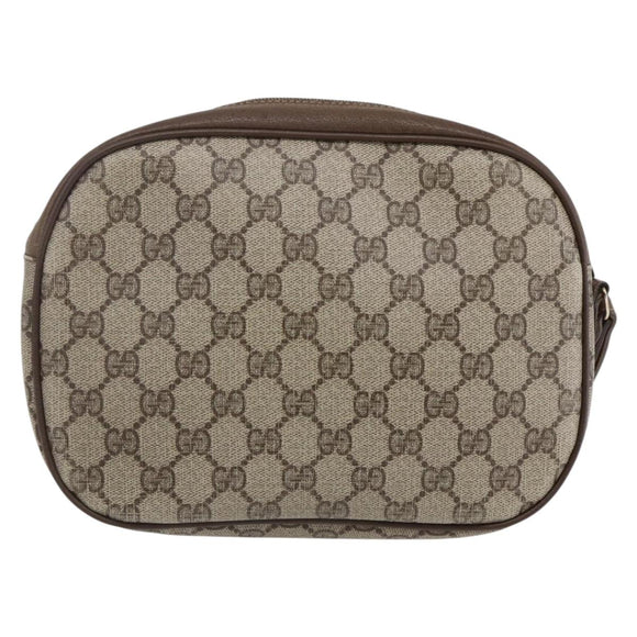 GUCCI GG Supreme Web Sherry Line Clutch Bag PVC Beige Gold 89 01 034 Auth 147495