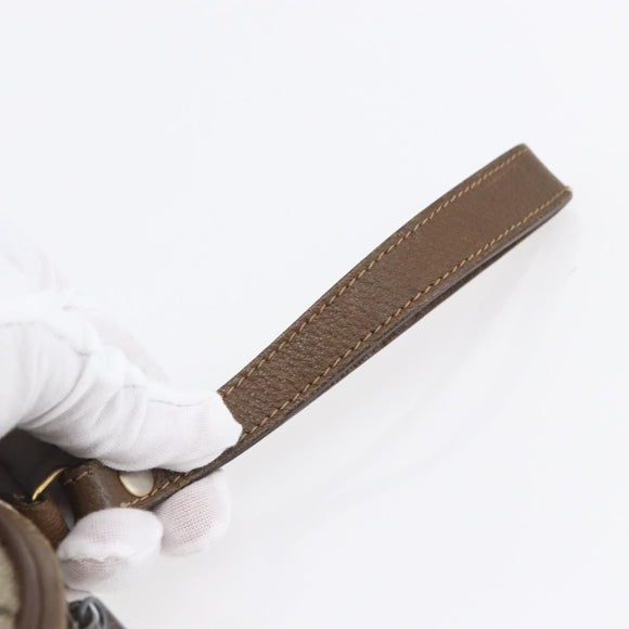 GUCCI GG Supreme Web Sherry Line Clutch Bag PVC Beige Gold 89 01 034 Auth 147495