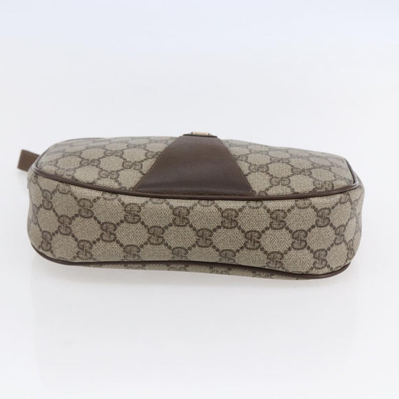 GUCCI GG Supreme Web Sherry Line Clutch Bag PVC Beige Gold 89 01 034 Auth 147495