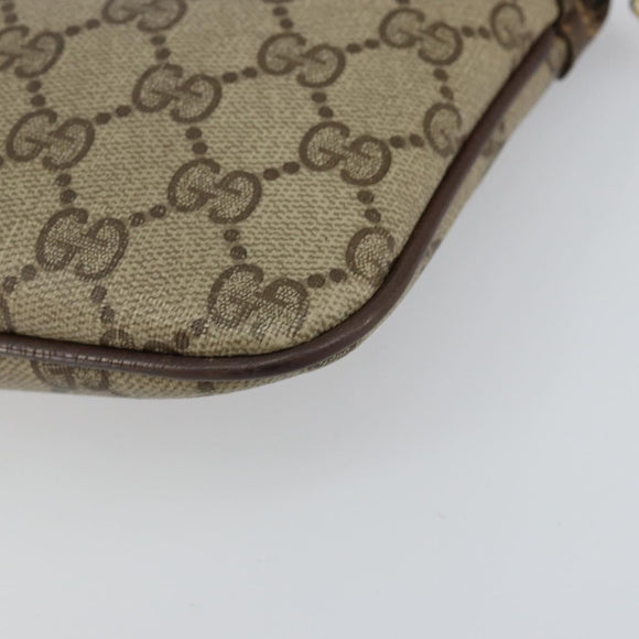 GUCCI GG Supreme Web Sherry Line Bag PVC Beige Gold 904 02 047 Auth 147496