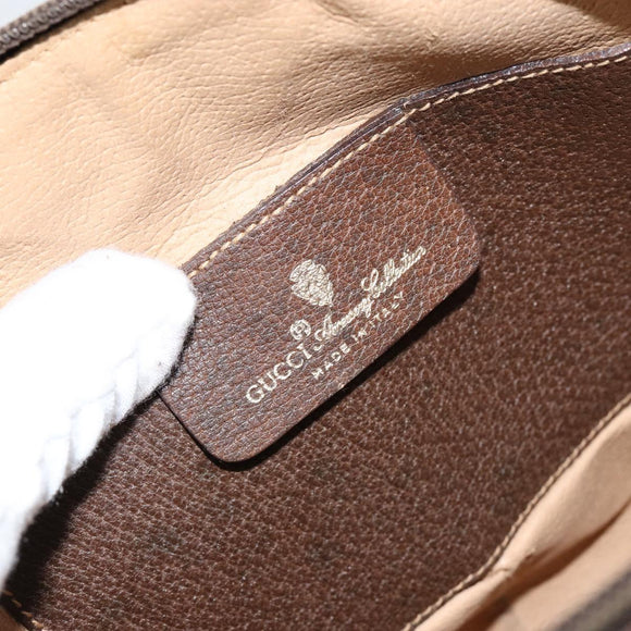 GUCCI GG Supreme Web Sherry Line Bag PVC Beige Gold 904 02 047 Auth 147496