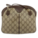 GUCCI GG Supreme Web Sherry Line Bag PVC Beige Gold 904 02 047 Auth 147496-2