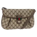 GUCCI GG Supreme Web Sherry Line Shoulder Bag PVC Beige 10 02 051 Auth 147497-1