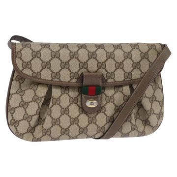 GUCCI GG Supreme Web Sherry Line Shoulder Bag PVC Beige 10 02 051 Auth 147497