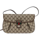 GUCCI GG Supreme Web Sherry Line Shoulder Bag PVC Beige 10 02 051 Auth 147497-13