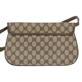GUCCI GG Supreme Web Sherry Line Shoulder Bag PVC Beige 10 02 051 Auth 147497 - 0
