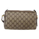 GUCCI GG Supreme Web Sherry Line Bag PVC Beige Gold 89 02 018 Auth 147498-2