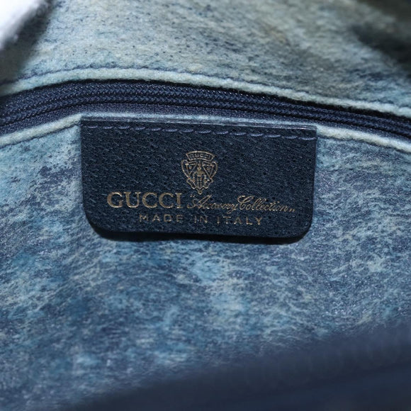 GUCCI GG Supreme Sherry Line Boston Bag PVC Navy Gold 40 3841 Auth 147499