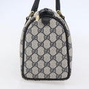 GUCCI GG Supreme Sherry Line Boston Bag PVC Navy Gold 40 3841 Auth 147499-3