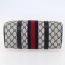 GUCCI GG Supreme Sherry Line Boston Bag PVC Navy Gold 40 3841 Auth 147499-5