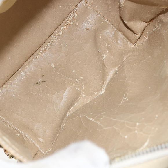 GUCCI Bamboo Hand Bag Enamel 2way Outlet White Gold 000 270 0323 Auth 147500