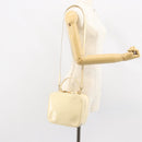 GUCCI Bamboo Hand Bag Enamel 2way Outlet White Gold 000 270 0323 Auth 147500-24