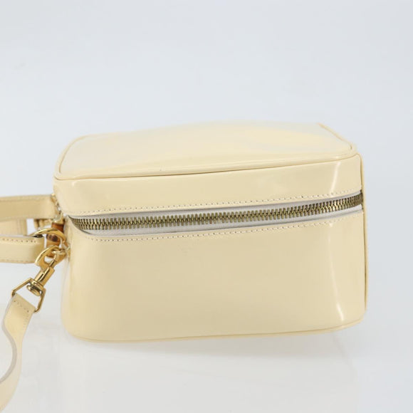 GUCCI Bamboo Hand Bag Enamel 2way Outlet White Gold 000 270 0323 Auth 147500