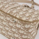 Christian Dior Trotter Canvas Romantic Tote Bag PVC Beige Silver Auth 147501-15