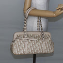 Christian Dior Trotter Canvas Romantic Tote Bag PVC Beige Silver Auth 147501-21