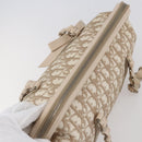 Christian Dior Trotter Canvas Romantic Tote Bag PVC Beige Silver Auth 147501-6