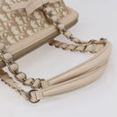 Christian Dior Trotter Canvas Romantic Tote Bag PVC Beige Silver Auth 147501-7