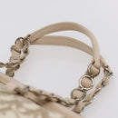 Christian Dior Trotter Canvas Romantic Tote Bag PVC Beige Silver Auth 147501-8