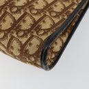 Christian Dior Trotter Canvas Shoulder Bag Brown Gold Auth 147503-14