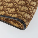Christian Dior Trotter Canvas Shoulder Bag Brown Gold Auth 147503-15