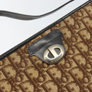 Christian Dior Trotter Canvas Shoulder Bag Brown Gold Auth 147503-18