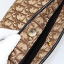Christian Dior Trotter Canvas Shoulder Bag Brown Gold Auth 147503-10