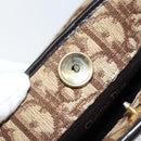 Christian Dior Trotter Canvas Shoulder Bag Brown Gold Auth 147503-11
