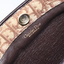 Christian Dior Trotter Canvas Shoulder Bag Brown Gold Auth 147503-19