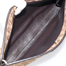 Christian Dior Trotter Canvas Shoulder Bag Brown Gold Auth 147503-12