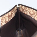 Christian Dior Trotter Canvas Shoulder Bag Brown Gold Auth 147503-21
