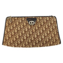 Christian Dior Trotter Canvas Shoulder Bag Brown Gold Auth 147503-13