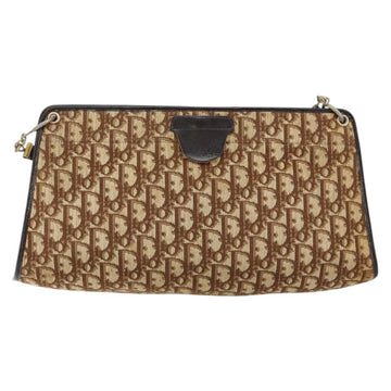 Christian Dior Trotter Canvas Shoulder Bag Brown Gold Auth 147503 - 0