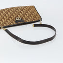 Christian Dior Trotter Canvas Shoulder Bag Brown Gold Auth 147503-7